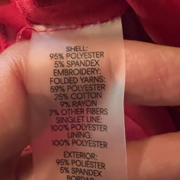 CALVIN KLEIN RED EMBROIDERED LACE DETAIL SHEATH DRESS - Picture 9 of 11